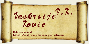 Vaskrsije Ković vizit kartica